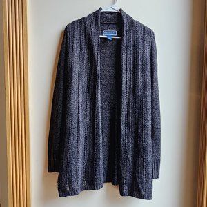 Karen Scott Charcoal Gray Open Cardigan Size Small